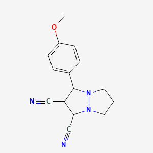 molecular formula C15H16N4O B4136846 3-(4-methoxyphenyl)tetrahydro-1H,5H-pyrazolo[1,2-a]pyrazole-1,2-dicarbonitrile 