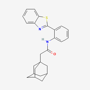 molecular formula C25H26N2OS B4136869 2-(1-adamantyl)-N-[2-(1,3-benzothiazol-2-yl)phenyl]acetamide 