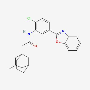molecular formula C25H25ClN2O2 B4136874 2-(1-adamantyl)-N-[5-(1,3-benzoxazol-2-yl)-2-chlorophenyl]acetamide 