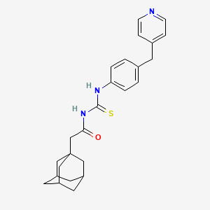 molecular formula C25H29N3OS B4136879 2-(1-adamantyl)-N-({[4-(4-pyridinylmethyl)phenyl]amino}carbonothioyl)acetamide 