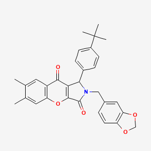 2-(1,3-benzodioxol-5-ylmethyl)-1-(4-tert-butylphenyl)-6,7-dimethyl-1,2-dihydrochromeno[2,3-c]pyrrole-3,9-dione