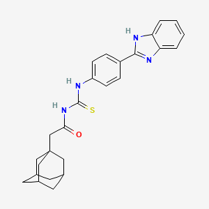 molecular formula C26H28N4OS B4136917 2-(1-adamantyl)-N-({[4-(1H-benzimidazol-2-yl)phenyl]amino}carbonothioyl)acetamide 
