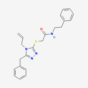 molecular formula C22H24N4OS B4136932 2-[(4-allyl-5-benzyl-4H-1,2,4-triazol-3-yl)thio]-N-(2-phenylethyl)acetamide 