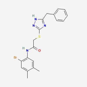 2-[(5-benzyl-4H-1,2,4-triazol-3-yl)thio]-N-(2-bromo-4,5-dimethylphenyl)acetamide