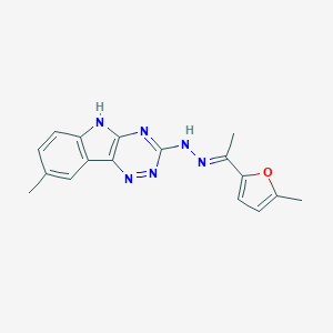 molecular formula C17H16N6O B413694 1-(5-methyl-2-furyl)ethanone (8-methyl-5H-[1,2,4]triazino[5,6-b]indol-3-yl)hydrazone 