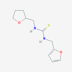 molecular formula C11H16N2O2S B4136947 N-(2-furylmethyl)-N'-(tetrahydro-2-furanylmethyl)thiourea 