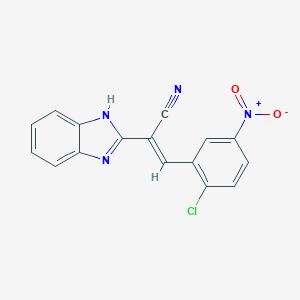 molecular formula C16H9ClN4O2 B413695 2-(1H-benzimidazol-2-yl)-3-{2-chloro-5-nitrophenyl}acrylonitrile 