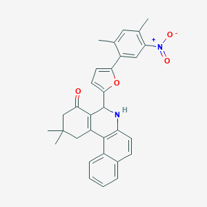 molecular formula C31H28N2O4 B413696 5-(5-{5-nitro-2,4-dimethylphenyl}-2-furyl)-2,2-dimethyl-2,3,5,6-tetrahydrobenzo[a]phenanthridin-4(1H)-one 