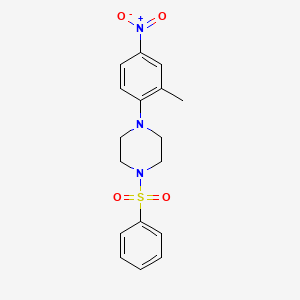 molecular formula C17H19N3O4S B4136969 1-(2-methyl-4-nitrophenyl)-4-(phenylsulfonyl)piperazine 