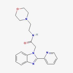 molecular formula C20H23N5O2 B4136980 N-[2-(4-morpholinyl)ethyl]-2-[2-(2-pyridinyl)-1H-benzimidazol-1-yl]acetamide 