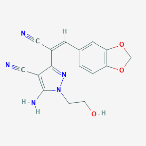 5-amino-3-[2-(1,3-benzodioxol-5-yl)-1-cyanovinyl]-1-(2-hydroxyethyl)-1H-pyrazole-4-carbonitrile