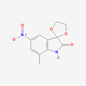 molecular formula C11H10N2O5 B413701 7'-methyl-5'-nitrospiro[1,3-dioxolane-2,3'-indol]-2'(1'H)-one 