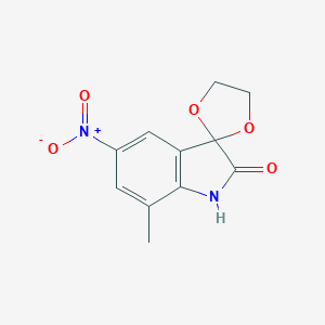 molecular formula C11H10N2O5 B413701 7'-METHYL-5'-NITRO-1',2'-DIHYDROSPIRO[1,3-DIOXOLANE-2,3'-INDOL]-2'-ONE 