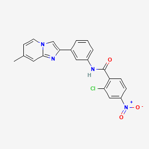 molecular formula C21H15ClN4O3 B4137026 2-chloro-N-[3-(7-methylimidazo[1,2-a]pyridin-2-yl)phenyl]-4-nitrobenzamide 