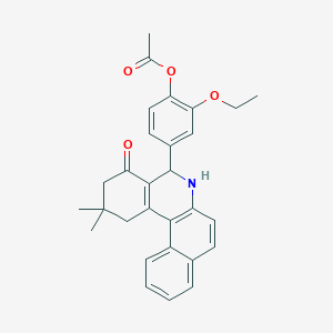 4-(2,2-Dimethyl-4-oxo-1,2,3,4,5,6-hexahydrobenzo[a]phenanthridin-5-yl)-2-ethoxyphenyl acetate