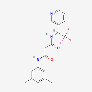 molecular formula C18H18F3N3O2 B4137044 N-(3,5-dimethylphenyl)-N'-(2,2,2-trifluoro-1-pyridin-3-ylethyl)malonamide 