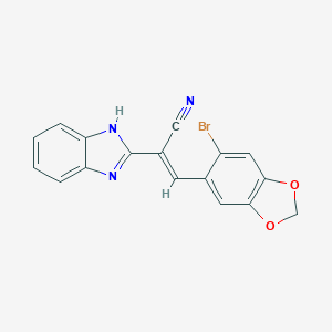 molecular formula C17H10BrN3O2 B413706 2-(1H-benzimidazol-2-yl)-3-(6-bromo-1,3-benzodioxol-5-yl)acrylonitrile 