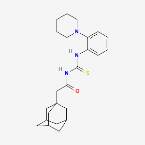 molecular formula C24H33N3OS B4137075 2-(1-adamantyl)-N-({[2-(1-piperidinyl)phenyl]amino}carbonothioyl)acetamide 