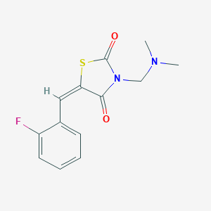 molecular formula C13H13FN2O2S B413708 3-[(Dimethylamino)methyl]-5-(2-fluorobenzylidene)-1,3-thiazolidine-2,4-dione 