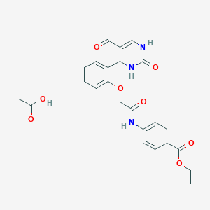 ethyl 4-({[2-(5-acetyl-6-methyl-2-oxo-1,2,3,4-tetrahydro-4-pyrimidinyl)phenoxy]acetyl}amino)benzoate acetate