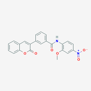 molecular formula C23H16N2O6 B4137103 N-(2-methoxy-4-nitrophenyl)-3-(2-oxo-2H-chromen-3-yl)benzamide 