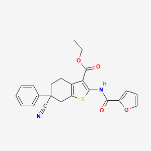 molecular formula C23H20N2O4S B4137115 ethyl 6-cyano-2-(2-furoylamino)-6-phenyl-4,5,6,7-tetrahydro-1-benzothiophene-3-carboxylate 