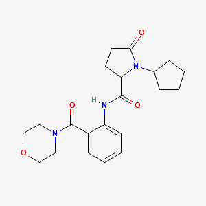 molecular formula C21H27N3O4 B4137118 1-cyclopentyl-N-[2-(4-morpholinylcarbonyl)phenyl]-5-oxoprolinamide 