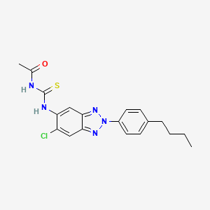 molecular formula C19H20ClN5OS B4137138 N-({[2-(4-butylphenyl)-6-chloro-2H-1,2,3-benzotriazol-5-yl]amino}carbonothioyl)acetamide 