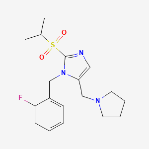 molecular formula C18H24FN3O2S B4137198 1-(2-fluorobenzyl)-2-(isopropylsulfonyl)-5-(1-pyrrolidinylmethyl)-1H-imidazole 