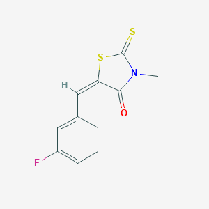 molecular formula C11H8FNOS2 B413720 (5E)-5-[(3-fluorophenyl)methylidene]-3-methyl-2-sulfanylidene-1,3-thiazolidin-4-one CAS No. 312926-38-8