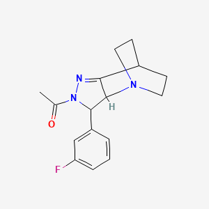 molecular formula C16H18FN3O B4137207 4-acetyl-3-(3-fluorophenyl)-1,4,5-triazatricyclo[5.2.2.0~2,6~]undec-5-ene 