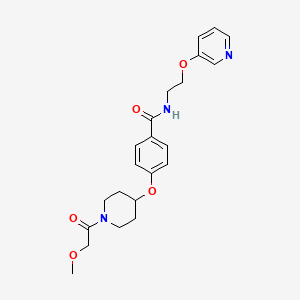 molecular formula C22H27N3O5 B4137212 4-{[1-(methoxyacetyl)-4-piperidinyl]oxy}-N-[2-(3-pyridinyloxy)ethyl]benzamide 