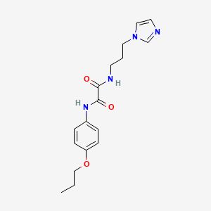 molecular formula C17H22N4O3 B4137218 N-[3-(1H-imidazol-1-yl)propyl]-N'-(4-propoxyphenyl)ethanediamide 