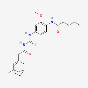 molecular formula C25H35N3O3S B4137244 N-[4-({[(1-adamantylacetyl)amino]carbonothioyl}amino)-2-methoxyphenyl]pentanamide 