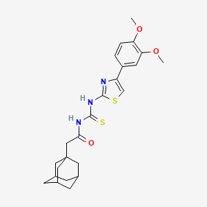 molecular formula C24H29N3O3S2 B4137249 2-(1-adamantyl)-N-({[4-(3,4-dimethoxyphenyl)-1,3-thiazol-2-yl]amino}carbonothioyl)acetamide 