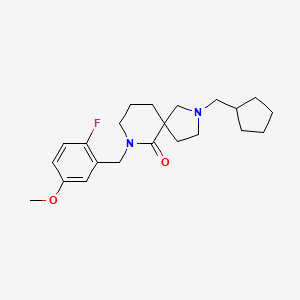 molecular formula C22H31FN2O2 B4137252 2-(cyclopentylmethyl)-7-(2-fluoro-5-methoxybenzyl)-2,7-diazaspiro[4.5]decan-6-one 