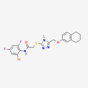 molecular formula C22H21BrF2N4O2S B4137263 N-(2-bromo-4,6-difluorophenyl)-2-({4-methyl-5-[(5,6,7,8-tetrahydro-2-naphthalenyloxy)methyl]-4H-1,2,4-triazol-3-yl}thio)acetamide 