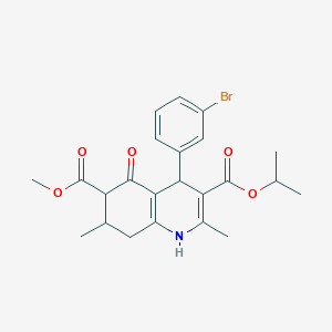 molecular formula C23H26BrNO5 B4137288 3-isopropyl 6-methyl 4-(3-bromophenyl)-2,7-dimethyl-5-oxo-1,4,5,6,7,8-hexahydro-3,6-quinolinedicarboxylate 