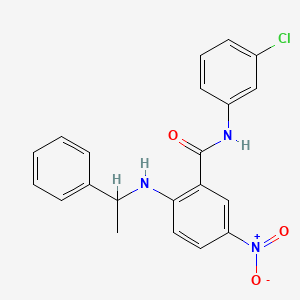 molecular formula C21H18ClN3O3 B4137295 N-(3-chlorophenyl)-5-nitro-2-[(1-phenylethyl)amino]benzamide 