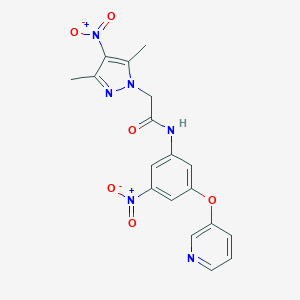 molecular formula C18H16N6O6 B413733 2-(3,5-dimethyl-4-nitro-1H-pyrazol-1-yl)-N-[3-nitro-5-(pyridin-3-yloxy)phenyl]acetamide 