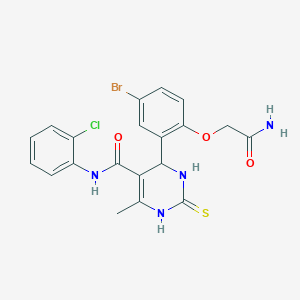molecular formula C20H18BrClN4O3S B4137339 4-[2-(2-amino-2-oxoethoxy)-5-bromophenyl]-N-(2-chlorophenyl)-6-methyl-2-thioxo-1,2,3,4-tetrahydro-5-pyrimidinecarboxamide 