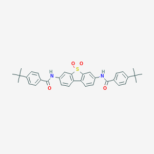 molecular formula C34H34N2O4S B413737 4-tert-butyl-N-{7-[(4-tert-butylbenzoyl)amino]-5,5-dioxidodibenzo[b,d]thien-3-yl}benzamide 