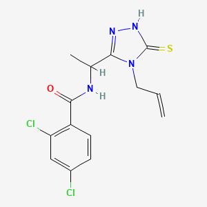 molecular formula C14H14Cl2N4OS B4137380 N-[1-(4-allyl-5-mercapto-4H-1,2,4-triazol-3-yl)ethyl]-2,4-dichlorobenzamide 