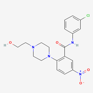 molecular formula C19H21ClN4O4 B4137392 N-(3-chlorophenyl)-2-[4-(2-hydroxyethyl)-1-piperazinyl]-5-nitrobenzamide 