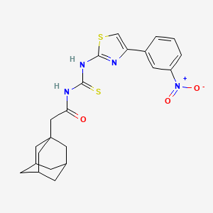 molecular formula C22H24N4O3S2 B4137403 2-(1-adamantyl)-N-({[4-(3-nitrophenyl)-1,3-thiazol-2-yl]amino}carbonothioyl)acetamide 