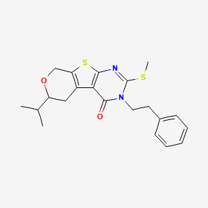 6-isopropyl-2-(methylthio)-3-(2-phenylethyl)-3,5,6,8-tetrahydro-4H-pyrano[4',3':4,5]thieno[2,3-d]pyrimidin-4-one