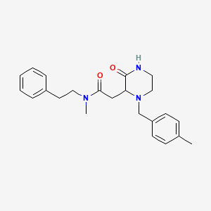 molecular formula C23H29N3O2 B4137408 N-methyl-2-[1-(4-methylbenzyl)-3-oxo-2-piperazinyl]-N-(2-phenylethyl)acetamide 