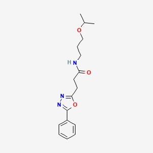 molecular formula C17H23N3O3 B4137415 N-(3-isopropoxypropyl)-3-(5-phenyl-1,3,4-oxadiazol-2-yl)propanamide 