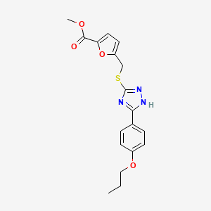 molecular formula C18H19N3O4S B4137423 methyl 5-({[5-(4-propoxyphenyl)-4H-1,2,4-triazol-3-yl]thio}methyl)-2-furoate 