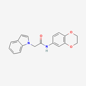 molecular formula C18H16N2O3 B4137429 N-(2,3-dihydro-1,4-benzodioxin-6-yl)-2-(1H-indol-1-yl)acetamide 